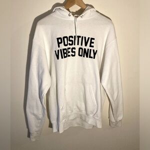 Barstool Sports “Positive Vibes Only” Champion White Hooded Sweatshirt